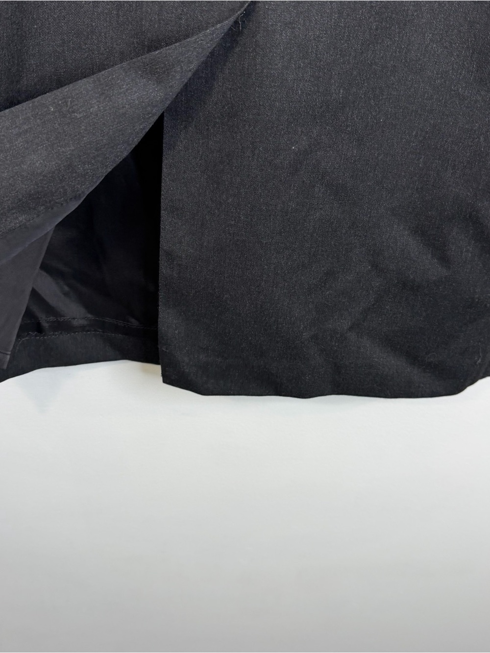Vintage 90s minimalist pure wool charcoal grey midi maxi pencil wrap skirt 13 - Picture 8 of 13